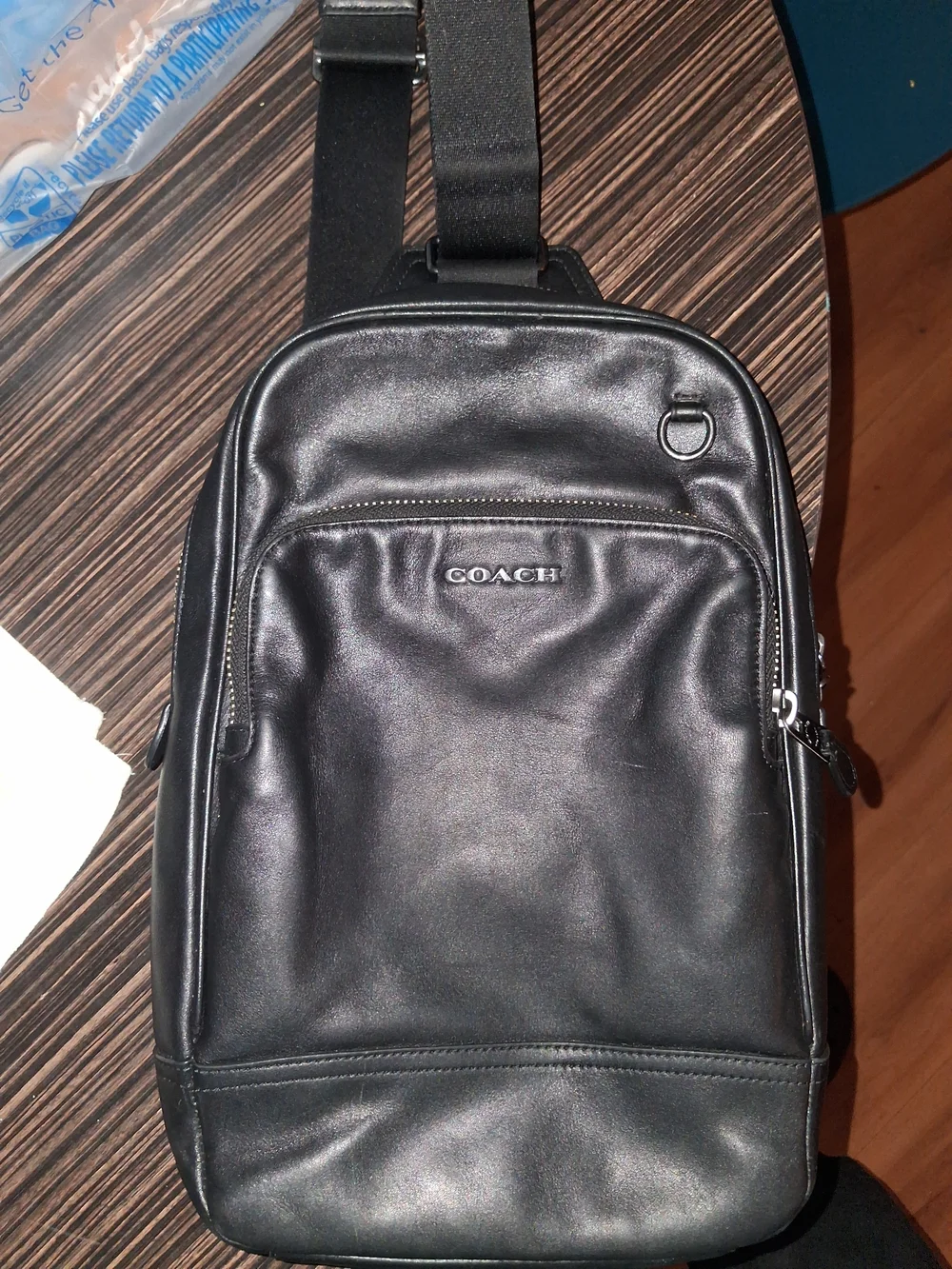 Coach Black Leather Sling Crossbody Bag - Picture 5 of 5